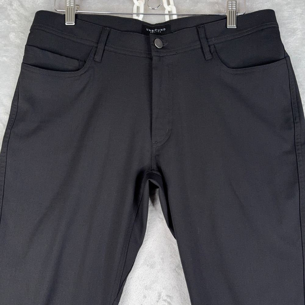 Unbound Stretch Merino Wool Travel Pants Black Mens 34x30 (Fits 34x29) Business